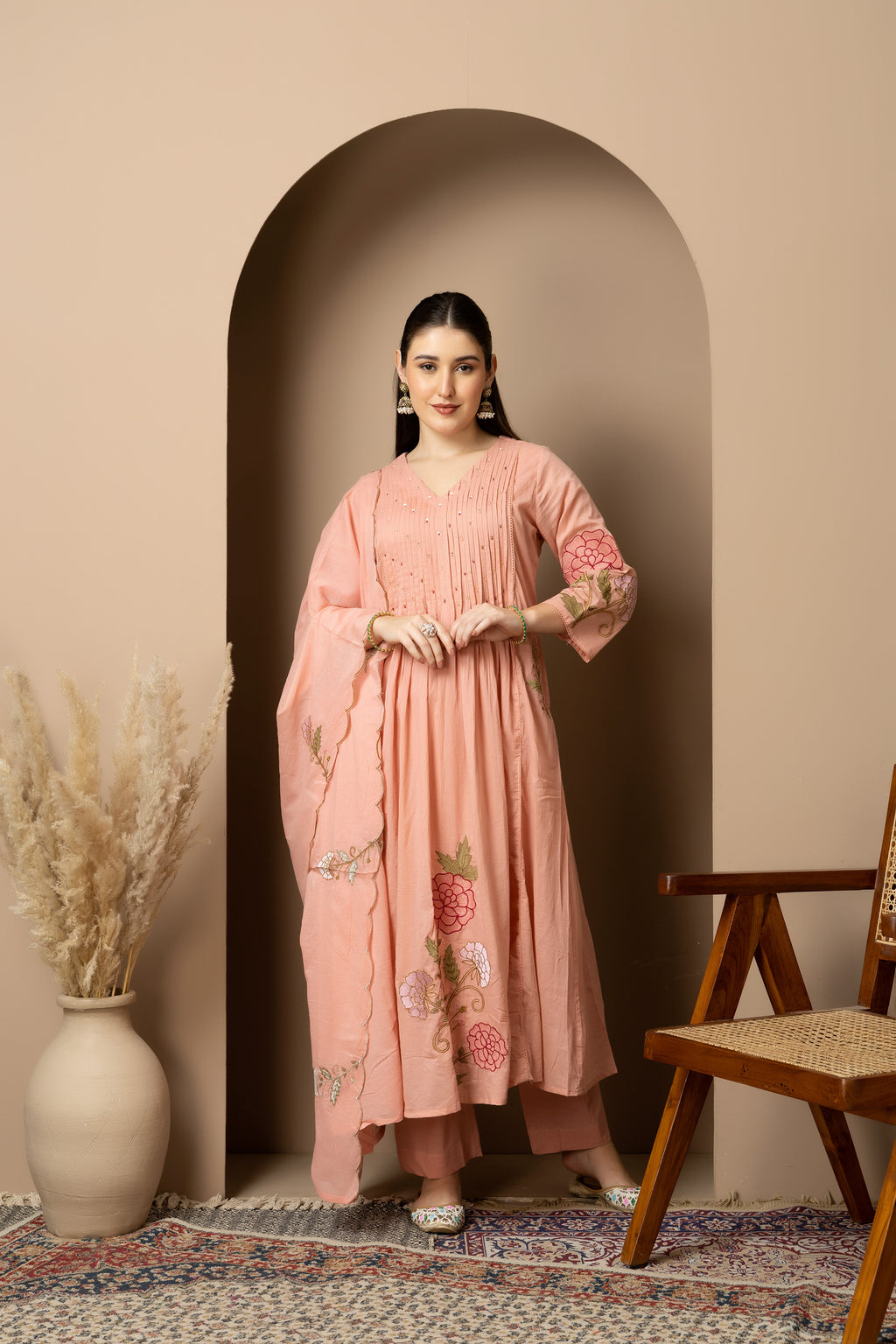 Women's 3-piece embroidered ethnic suit set