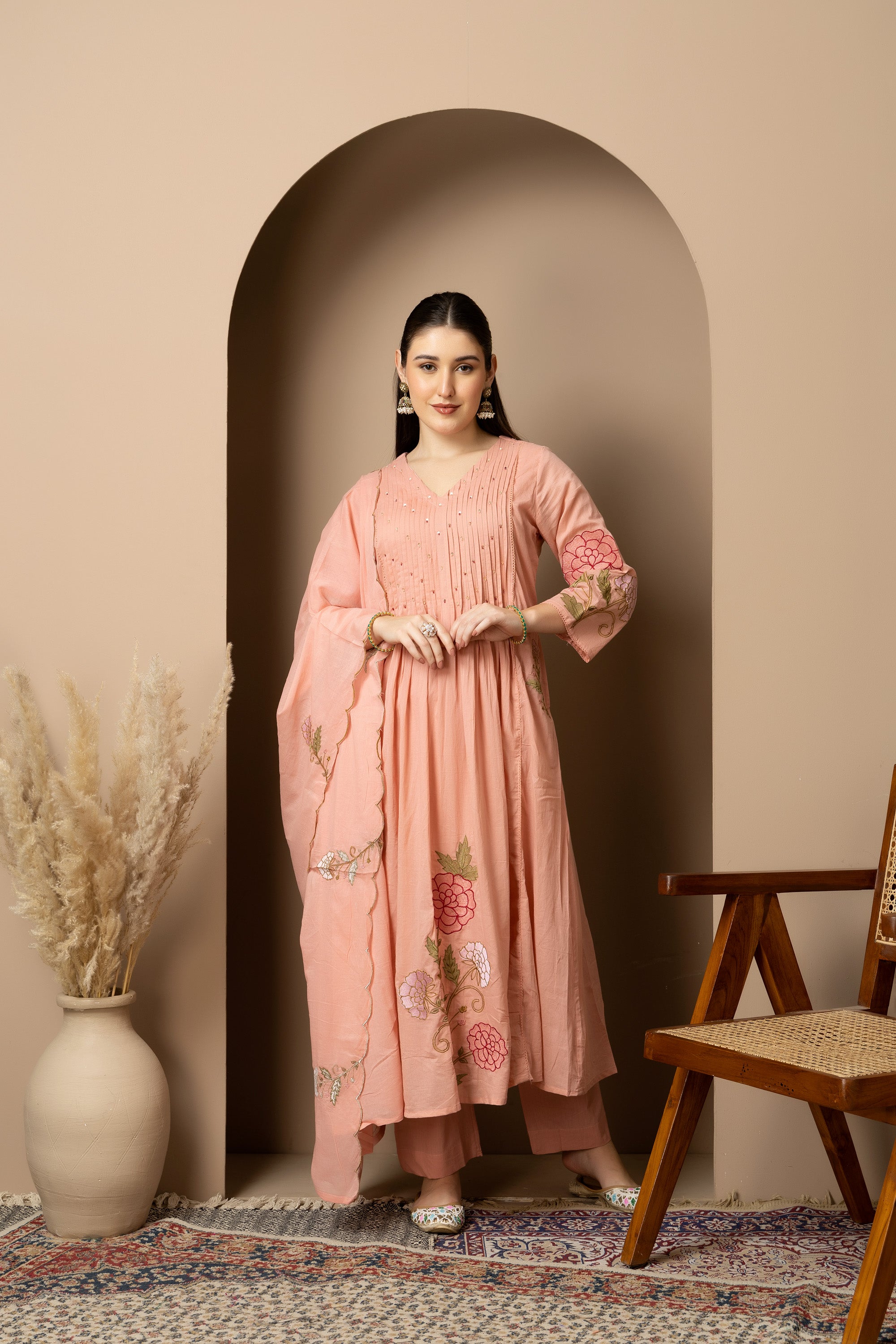 Women's 3-piece embroidered ethnic suit set