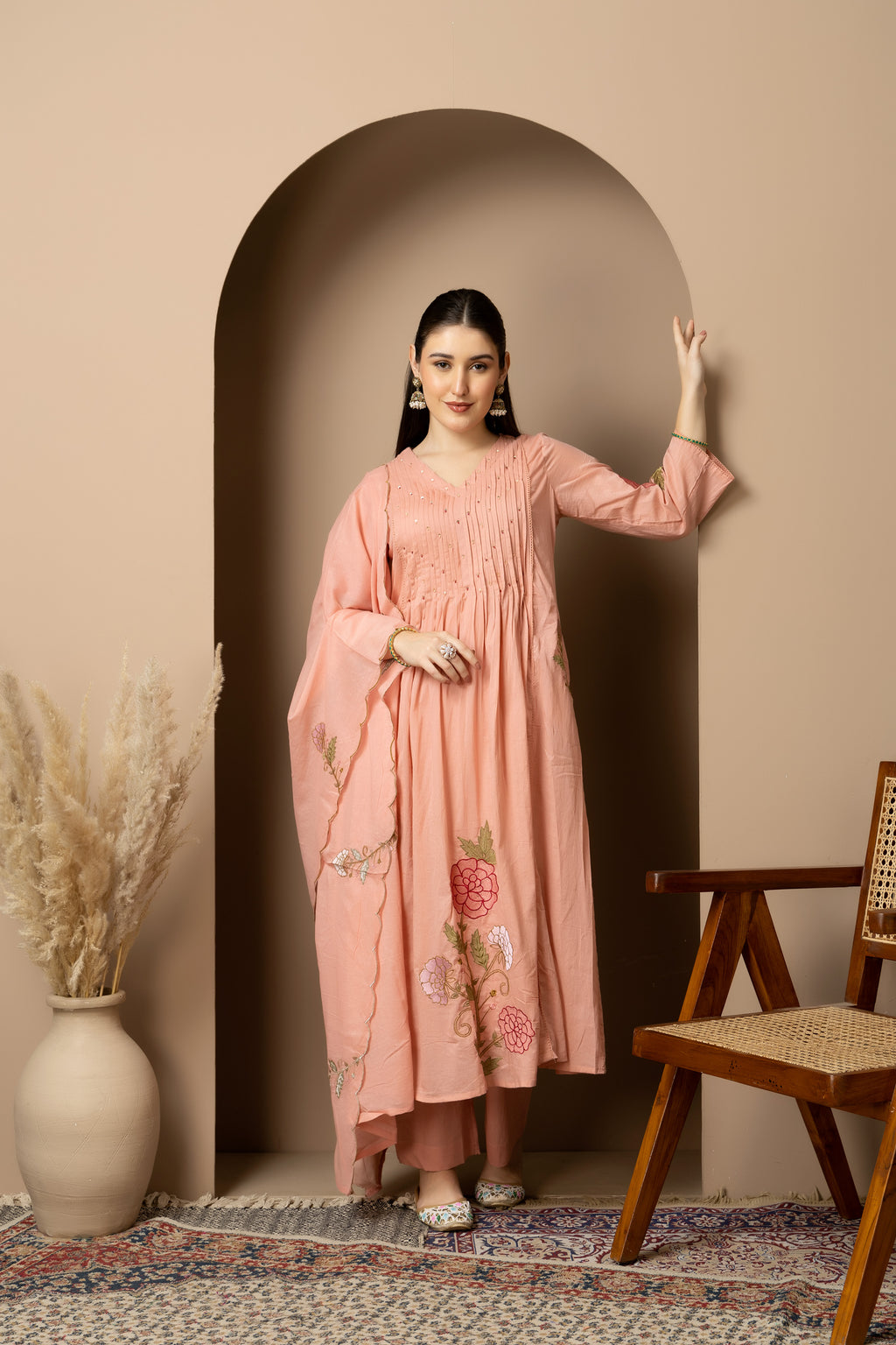 Women's 3-piece embroidered ethnic suit set