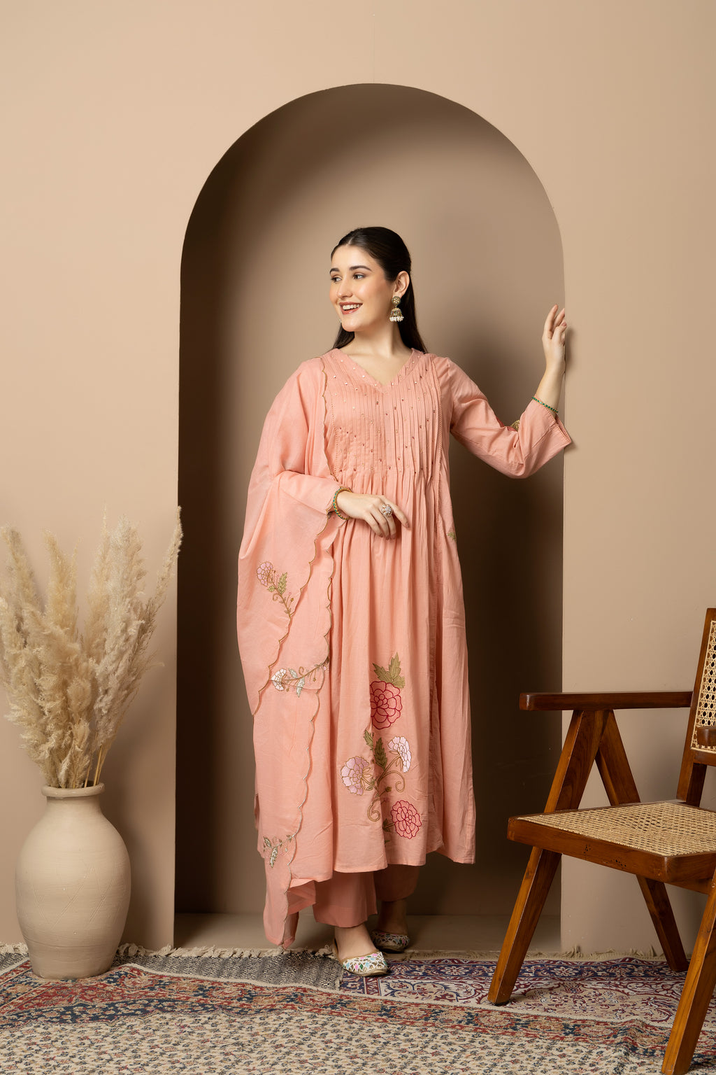 Women's 3-piece embroidered ethnic suit set