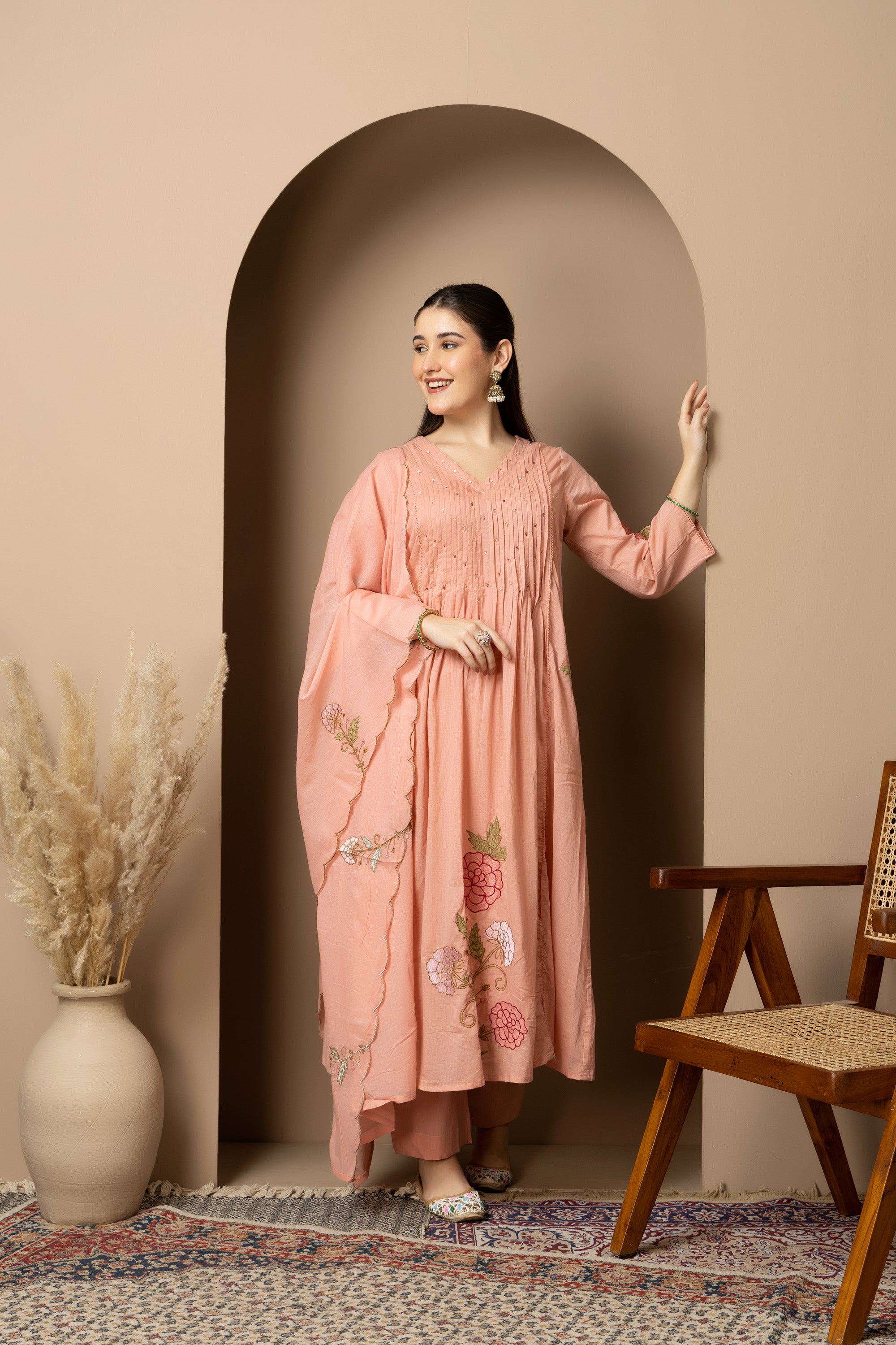 Women's 3-piece embroidered ethnic suit set