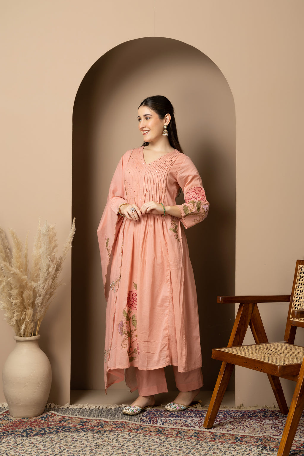 Women's 3-piece embroidered ethnic suit set