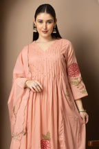 Women's 3-piece embroidered ethnic suit set