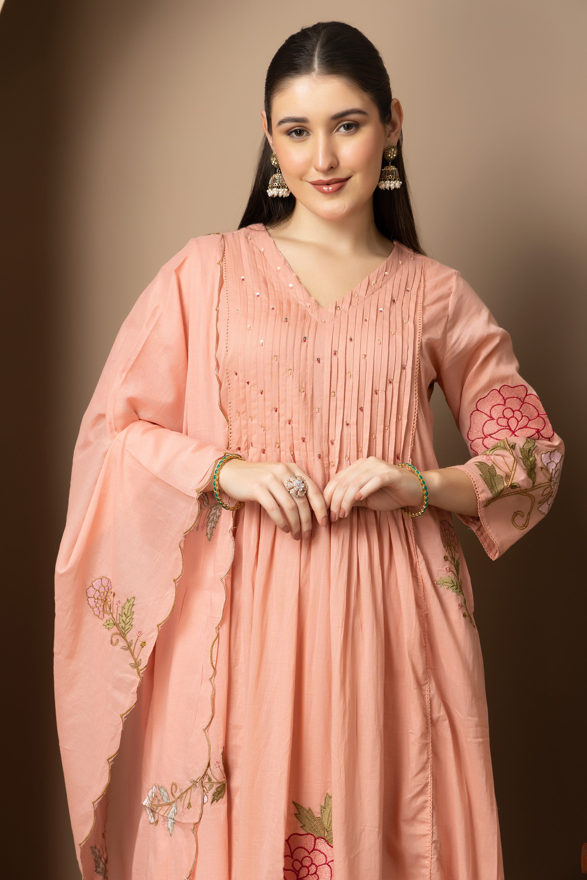 Women's 3-piece embroidered ethnic suit set