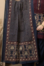 Navy Blue Printed Kurta with  Farshi  Salwar