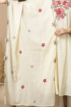 Ivory Floral Embroidered Kurta & Pant Set