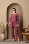 Plum Purple Embellished Co-Ord Set