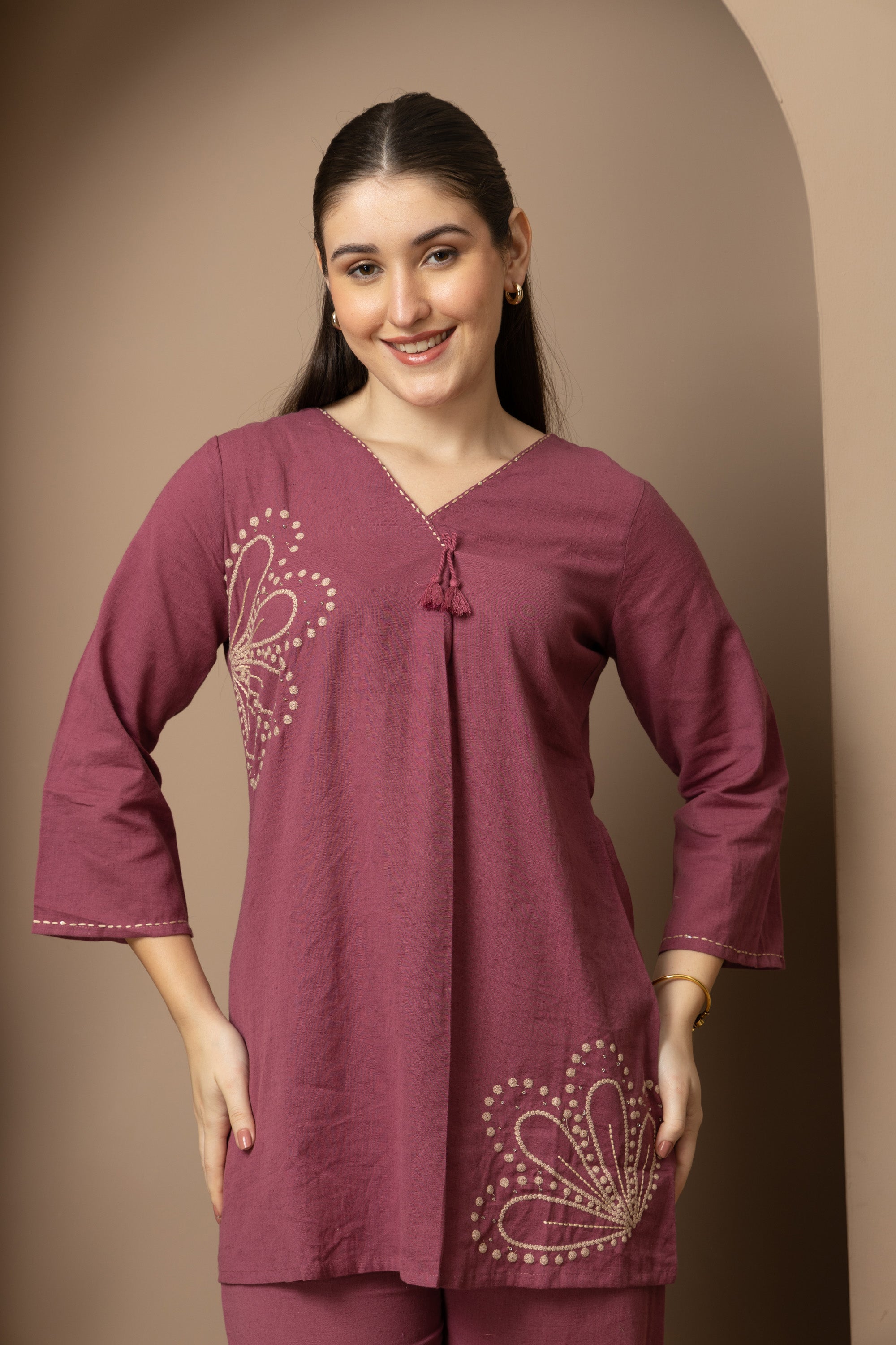Plum Purple Embellished Co-Ord Set