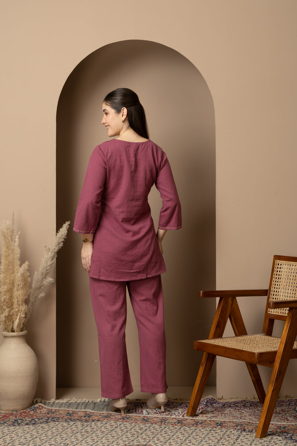Plum Purple Embellished Co-Ord Set