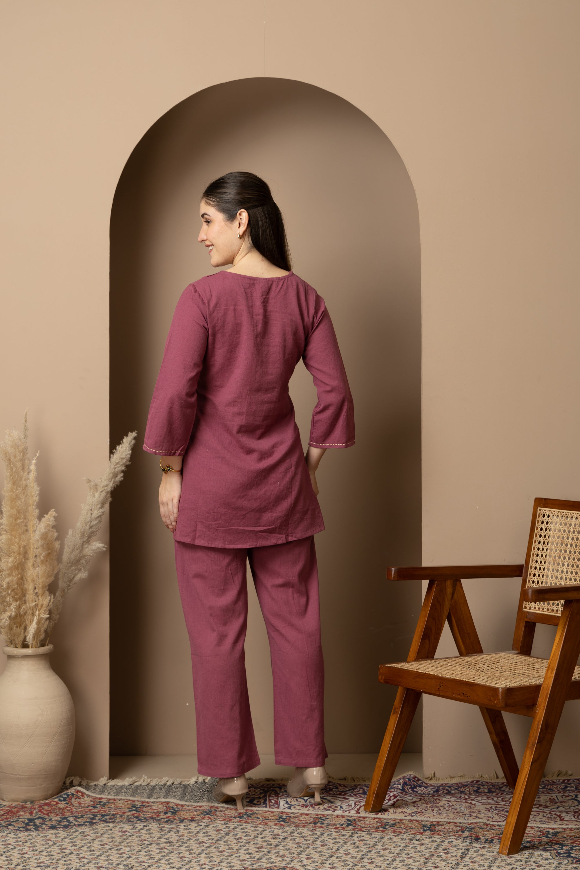 Plum Purple Embellished Co-Ord Set