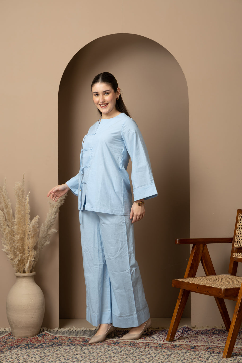 Sky Blue Cotton Co-Ord Set