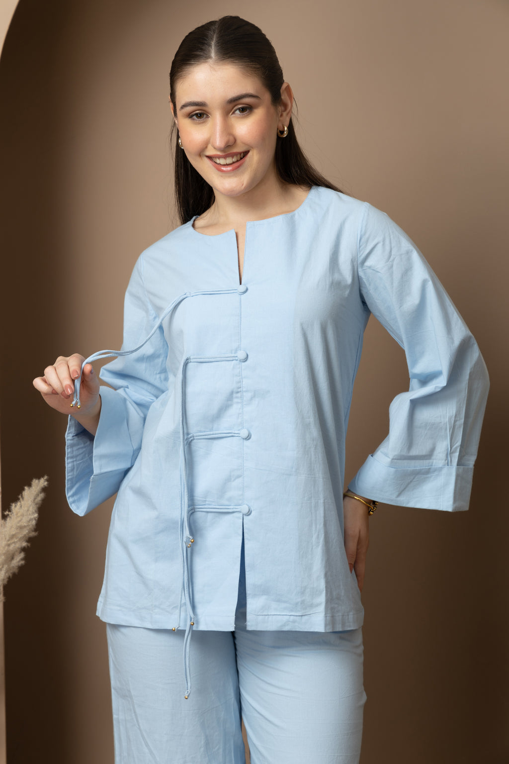 Sky Blue Cotton Co-Ord Set