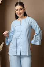 Sky Blue Cotton Co-Ord Set
