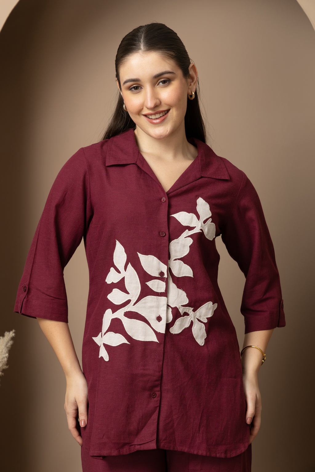 Burgundy Floral Co-Ord Set