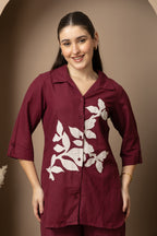 Burgundy Floral Co-Ord Set