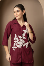 Burgundy Floral Co-Ord Set