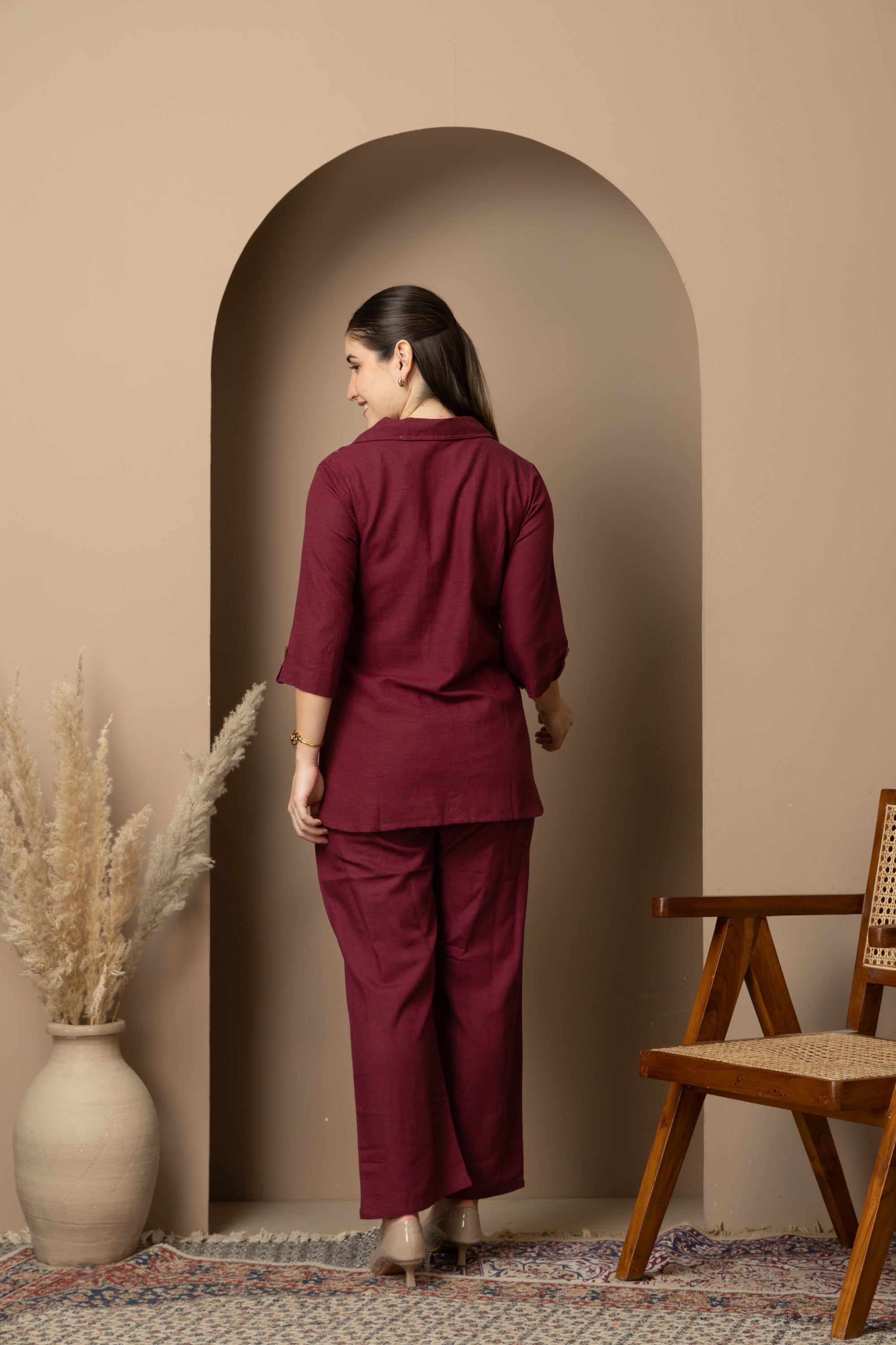 Burgundy Floral Co-Ord Set
