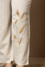 Ivory Embroidered Sleeveless Co-ord Set