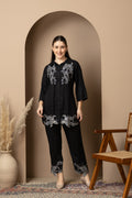 Black Embroidered Co-ord Set