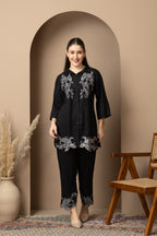 Black Embroidered Co-ord Set