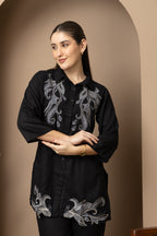 Black Embroidered Co-ord Set