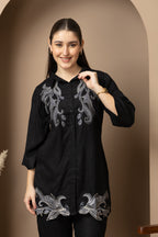 Black Embroidered Co-ord Set