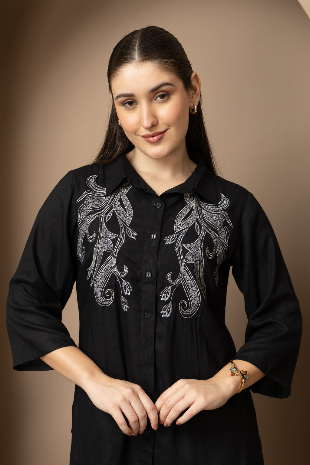 Black Embroidered Co-ord Set