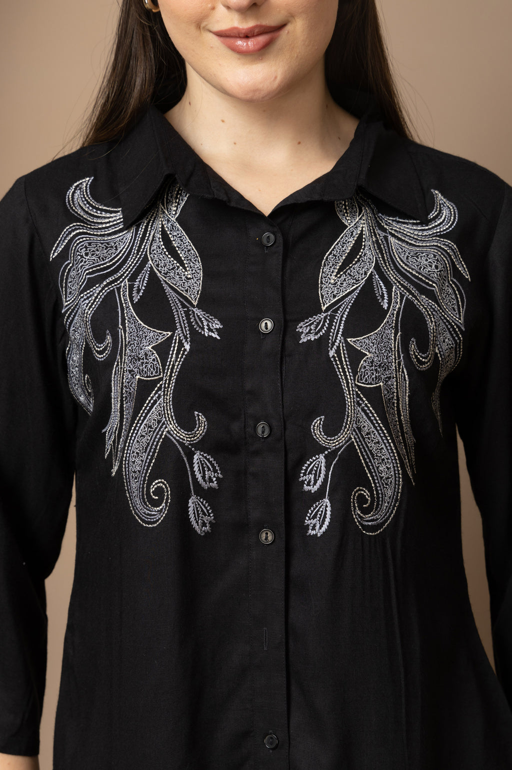 Black Embroidered Co-ord Set