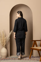 Black Embroidered Co-ord Set