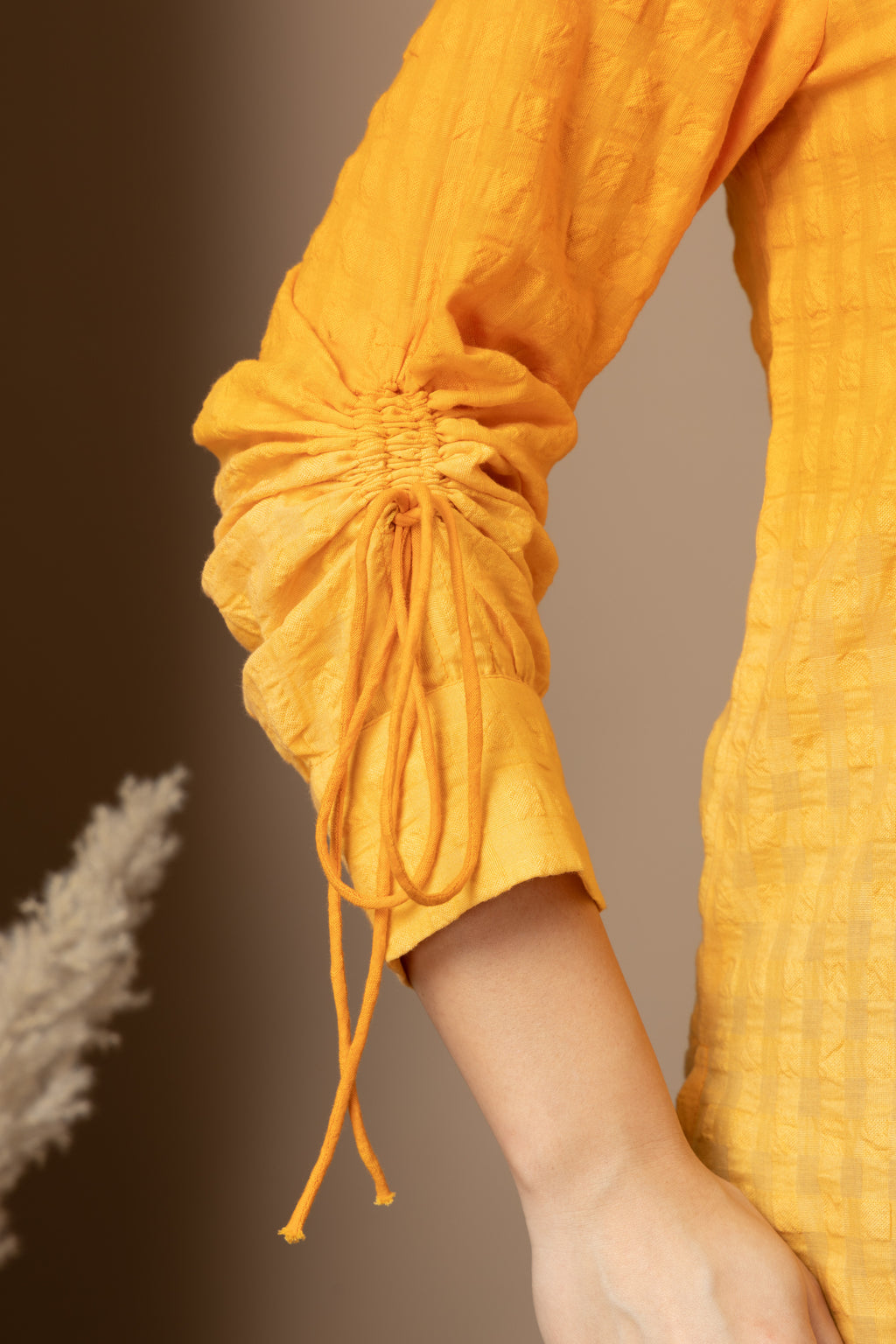 Women's Mustard Yellow Textured Shirt