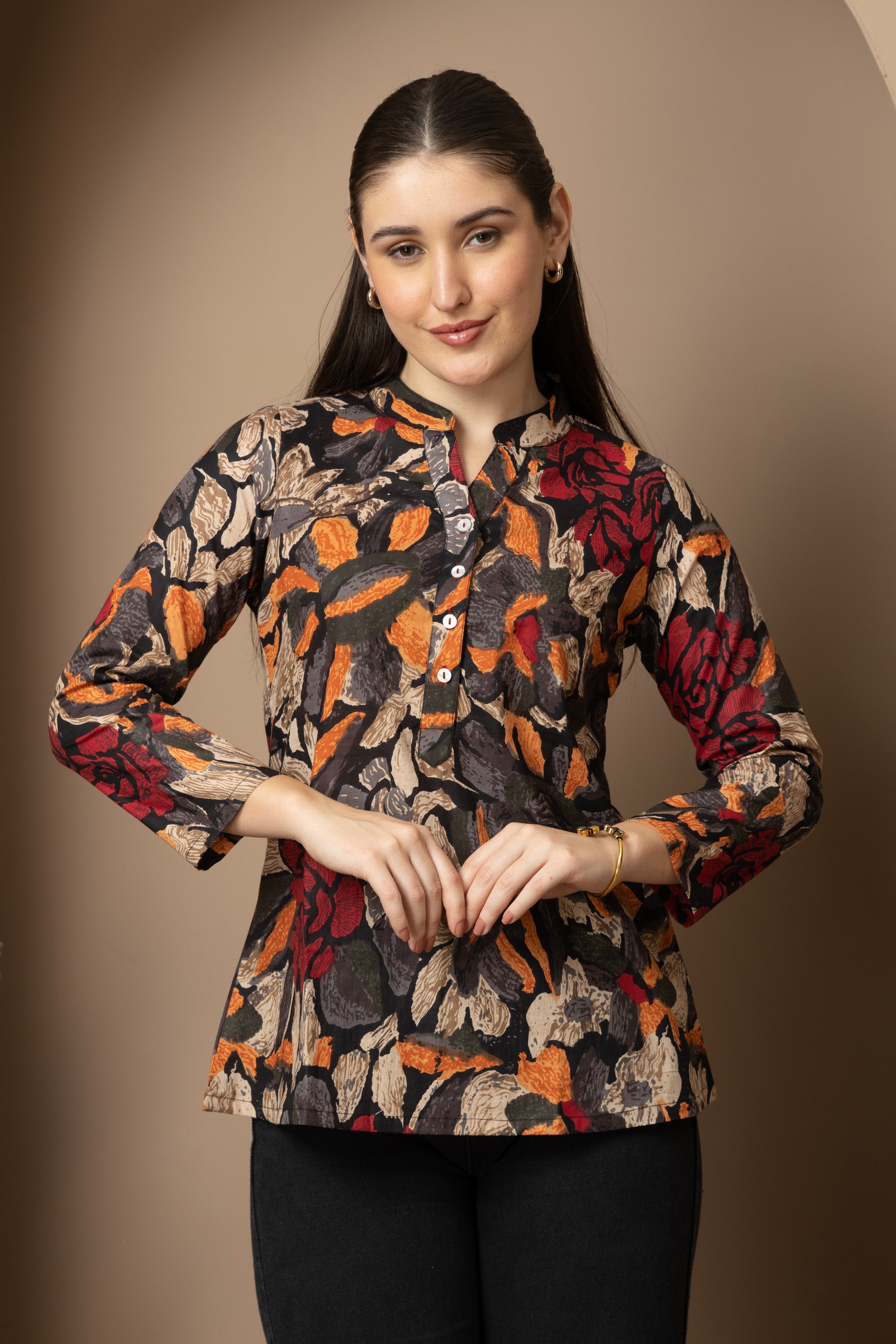 Women's Multicolor Floral Printed Shirt