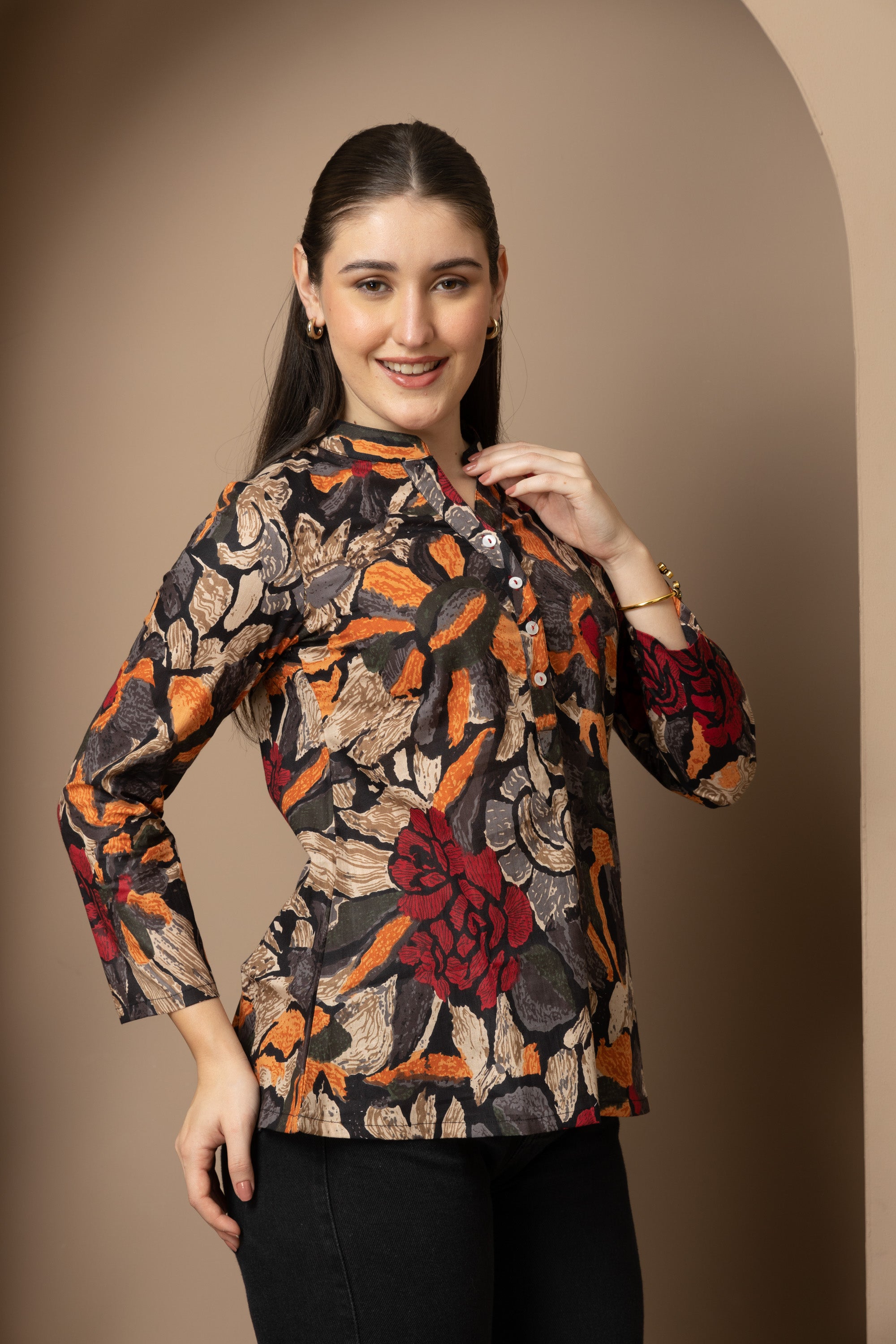 Women's Multicolor Floral Printed Shirt
