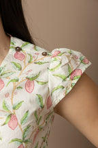 Women's White Floral Wrap Top