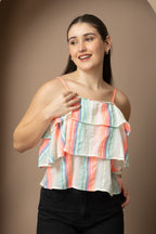 Women's Pastel Stripe Layered Camisole Top