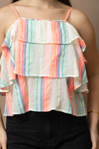 Women's Pastel Stripe Layered Camisole Top
