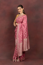 Women's Pink Floral Saree