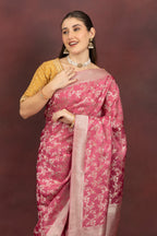 Women's Pink Floral Saree