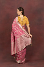 Women's Pink Floral Saree