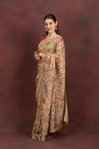 Women's Beige Floral Printed Saree