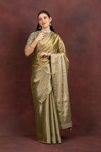 Women's Olive Green Silk Blend Saree