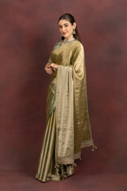 Women's Olive Green Silk Blend Saree