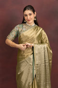 Women's Olive Green Silk Blend Saree