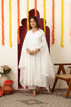 White Embroidered Cotton Suit Set