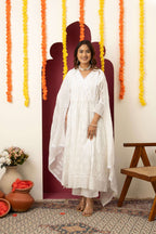 White Embroidered Cotton Suit Set