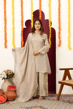 Champagne Mirror Work Suit Set