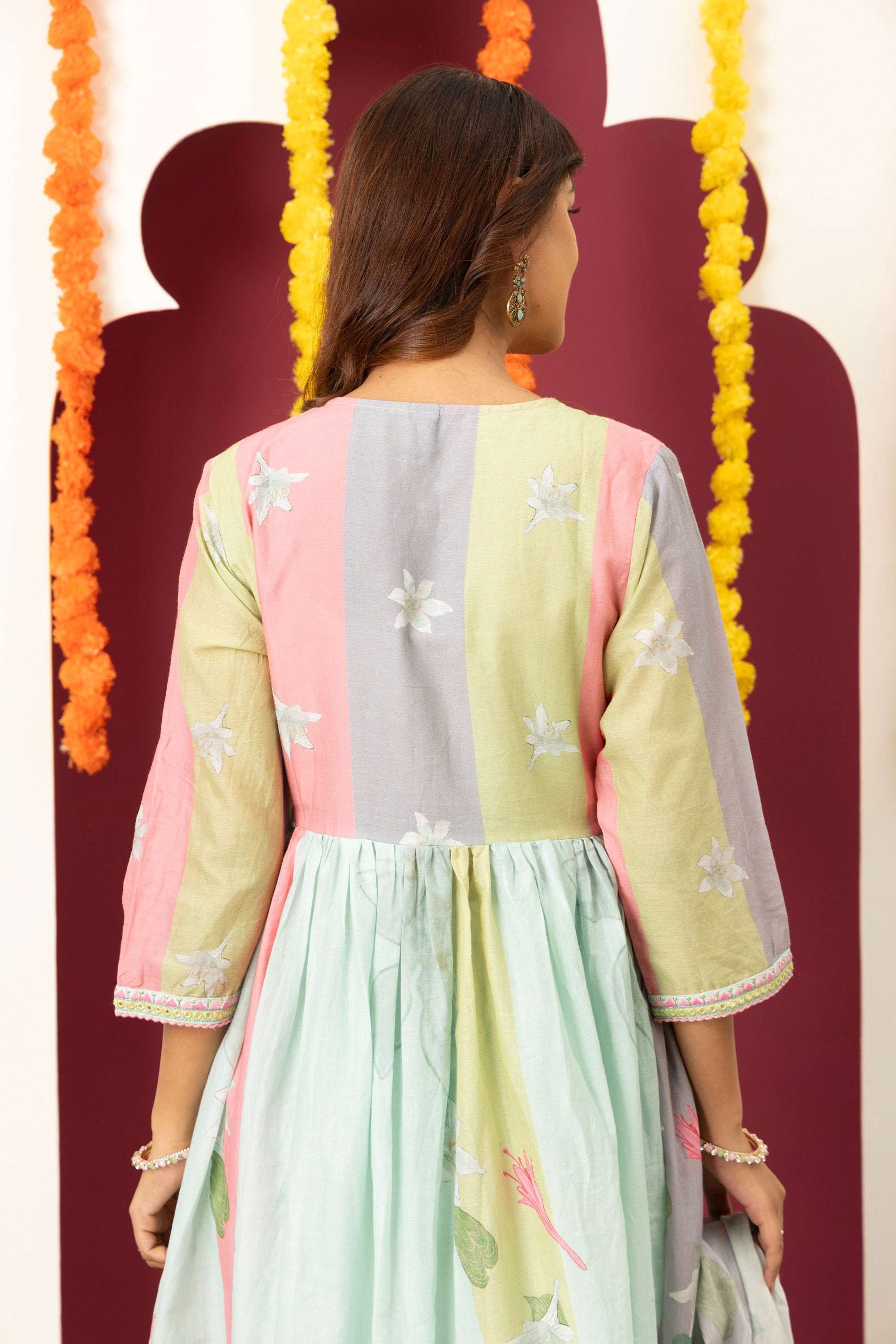 Mint Printed Cotton Suit Set