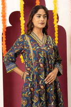 Royal Blue Printed Suit Set