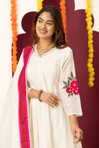 Ivory Pink Accent Suit Set
