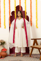 Ivory Pink Accent Suit Set