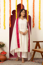 Ivory Pink Accent Suit Set